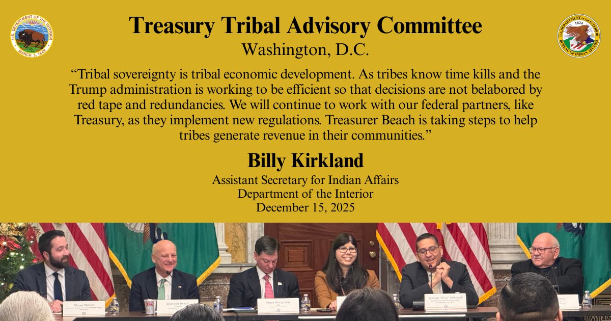 US Treasury Tribal Advisors Committee_Annoucement of Final Tax Code Rules for Indian Tribes 2025